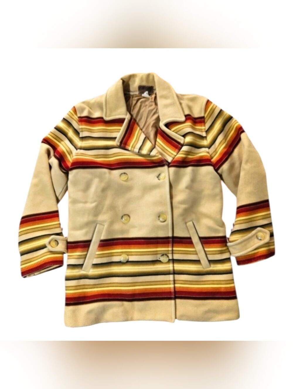 Vintage 70s Pendleton Toboggan Small Jacket Blanket Coat High Grade West Native